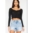 thumbnail image 2 of Kan Can Women's High Waist Frayed Denim Shorts - KC9206M, 2 of 10