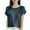 Blue, variant on Wyobmus Womens Tops Stripe Texture Short Sleeve Lightweight Shirts Spring Fashion Trendy Tops Crewneck Casual Knit Tees Olive Green