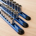 thumbnail image 3 of Precision Defined Aluminum Tool Socket Holder Blue, 3/8"x16 Clips, 3 of 8