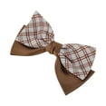 thumbnail image 4 of Unique Bargains 1 Pc Hair Barrettes Fashion Plaid Bow Hair Clip Coffee Color White, 4 of 5