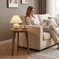 thumbnail image 3 of LEDREM Round Accent Table – Tapered-Leg Side Table with Smooth Curves, 20"H Compact End Table for Drinks, Plants or Bedside Use, Sturdy Board Construction Supports 44 lbs, Easy Assembly , Brown, 3 of 9