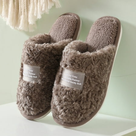 

Wefuesd Men Slippers Autumn And Winter Fashion Comfortable Home Indoor Warm Thick Bottom Soft Non Slip House Slippers Mens Slippers Coffee 45