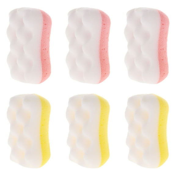 LULULION 6Pcs Safe Bathing Sponges Assorted Colors Body Cleaning Sponge with Durable Material
