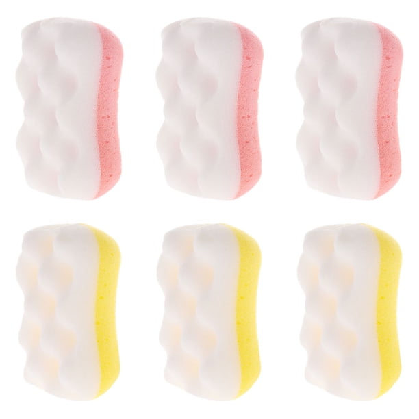 6pcs Baño de ducha Esponjas Esponjas de baño para la piel Herramientas de baño Color al azar