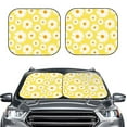 thumbnail image 2 of Naloa Daisies Flowers Print 2-Piece Windshield Sunshade,Foldable Car Front Window Sun Shades,for Most Sedans SUV Truck-Large, 2 of 6