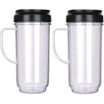 thumbnail image 2 of 2X 22oz Cup Mug for Magic Bullet with Flip Top Travel Lid -GG Pinkey, 2 of 5