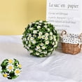 thumbnail image 2 of Yuoaen Household Imitation, White Flower Ball Outer Diameter 35Cm, Artificial, 2*Hemisphere, Clearance Sale, 2 of 8