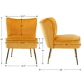 thumbnail image 6 of Guyou Modern Accent Chair Set of 2, Armless Slipper Chair Velvet Upholstered Lounge Chair, Wingback Large Single Sofa Side Chair with Gold Legs for Living Room Bedroom, Yellow, 6 of 10