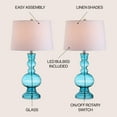 thumbnail image 3 of JONATHAN Y Genie 28.5" Glass LED Table Lamp, Aqua (Set of 2), JYL1061A-SET2, 3 of 6