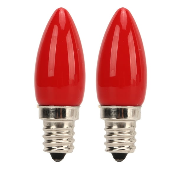 Falleo Clearance 2PCS E12 4LEDS SMD2835 Candelabra Bulb 220V 1.5W Glass Chandelier Light Bulb Candle Bulb for Ceiling Wall Sconce Red
