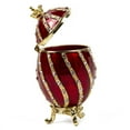thumbnail image 2 of Jewelry Gift Box for Necklace Swarovski Crystals Winding Egg with Crown Red Imperial Egg Jewelry Box (Small) 1.57 x 2.9-inch Desk Trinkets Unique Boxes, 2 of 6