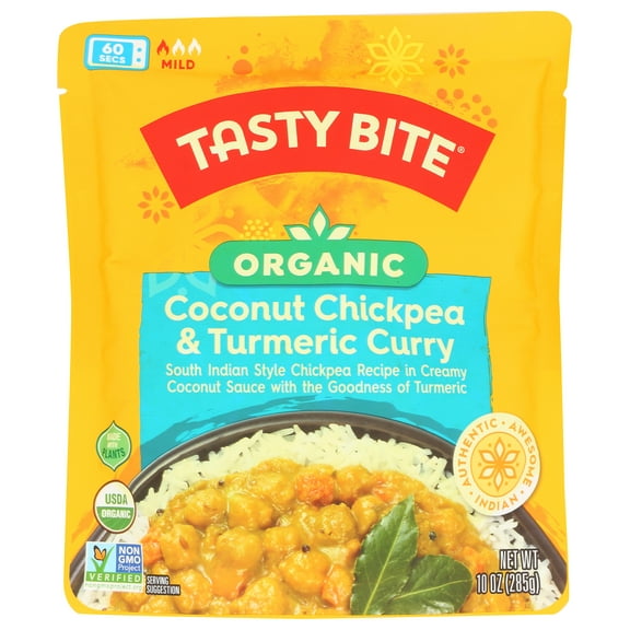 Pack of 6, Tasty Bite Organic Coconut Chickpea & Turmeric Curry, 10 oz
