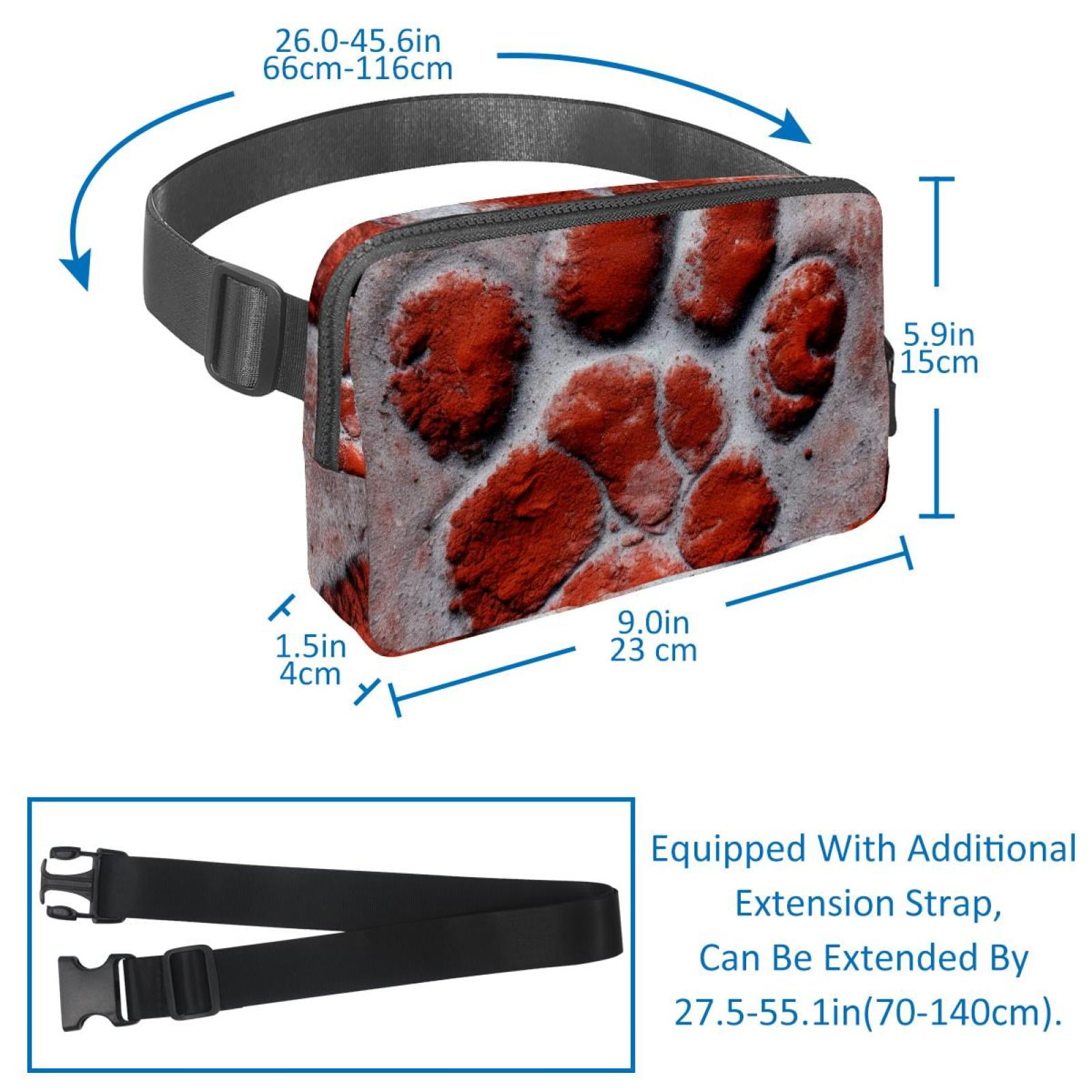Paw prints Lightweight Adjustable Running Belt Bag Fanny Pack Waist Pack with Extension Strap Unisex