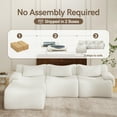 thumbnail image 4 of Gronda White Boneless Couch  L Shaped Modular Sectional Sofa No Assembly 114" Comfy Chenille 3 Seater Curved Sectional Couches with Ottoman for Living Room, Apartment, Modern, 4 of 14