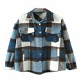 thumbnail image 1 of Womens Plaid Button Down Blouses Coat Thicken Jackets Cardigans Oversize Shirts S, 1 of 6