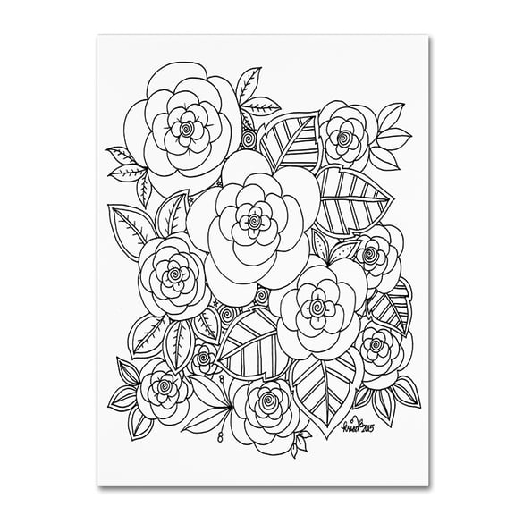 Trademark Fine Art "Flower Design 2" Canvas Art by KCDoodleArt