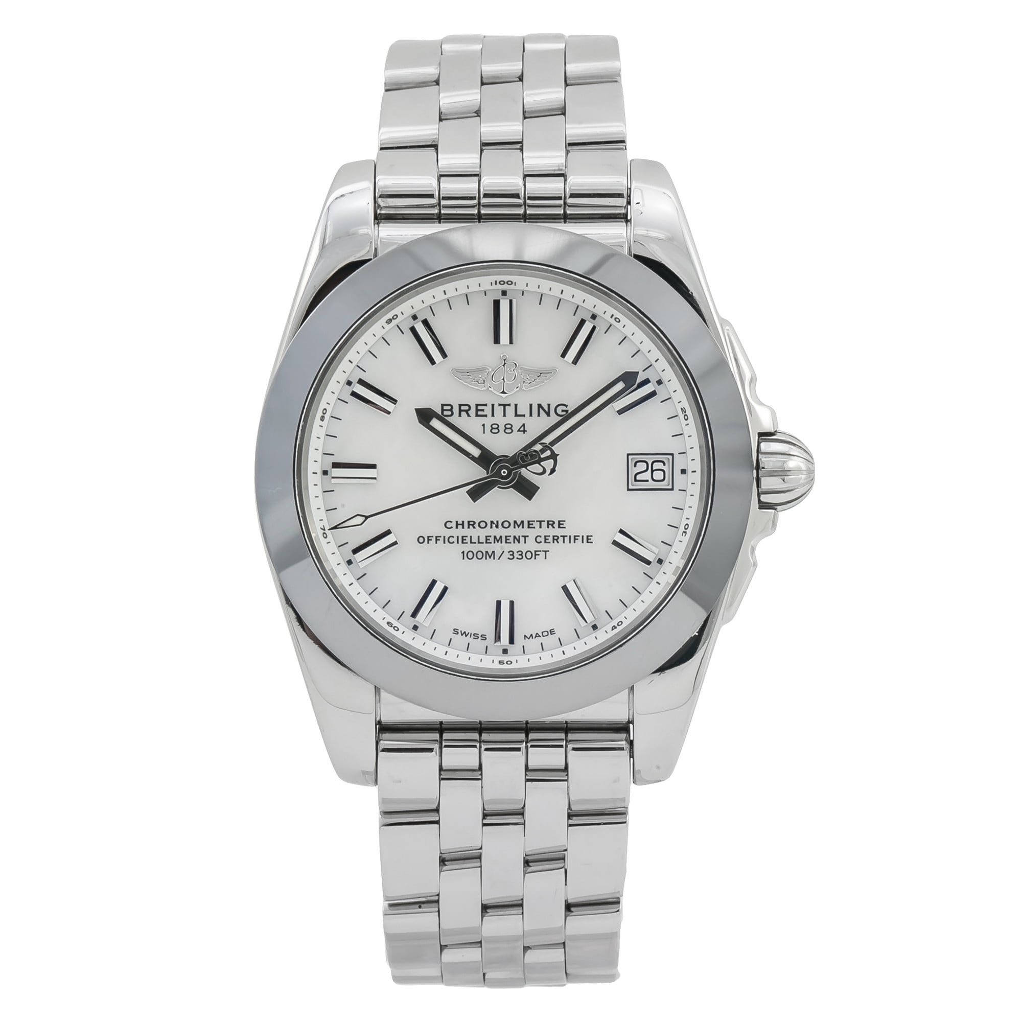 Pre-Owned Breitling Galactic W74330 Steel Watch (Certified Authentic \u0026  Warranty) - Walmart.com