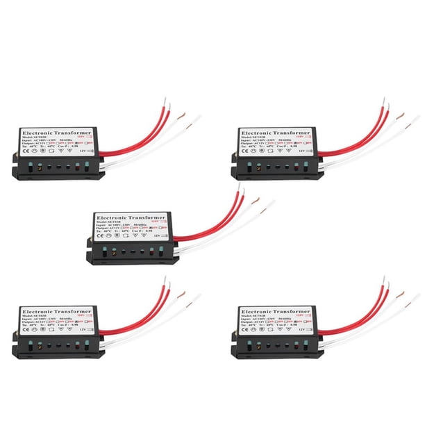 5X 110V A 12V 60W Luz Halogena Conversor de Fuente de Alimentacion Transformador Electronico Negro