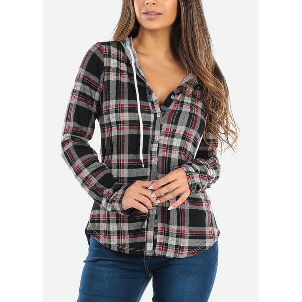 red flannel black hoodie