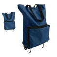 thumbnail image 4 of Foldable Cart Bag, Foldable Shopping Cart Multifunction Zipper Sturdy Portable With Wheels For Camping Navy Blue, 4 of 8