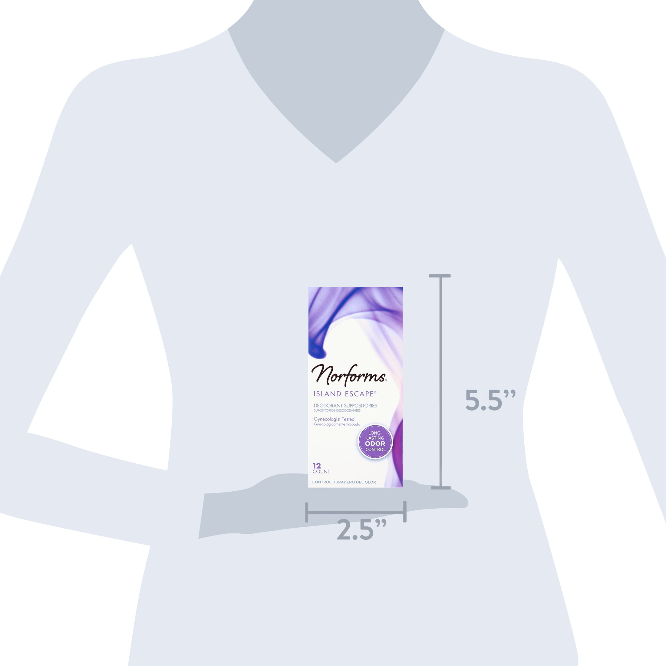 (3 pack) Norforms Feminine Deodorant Suppositories, Island Escape, 12 Ct