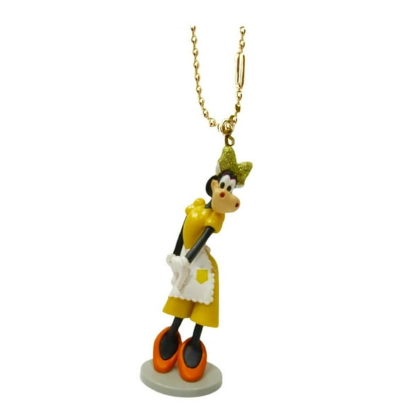 Minnie Helper Clarabelle Cow Keychain Dangler Ornament PVC Figure Figurine Charm