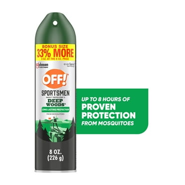 OFF! Sportsmen Deep Woods Insect Repellent 3, Sweat Resistant Mosquito & Bug Spray, 8 oz