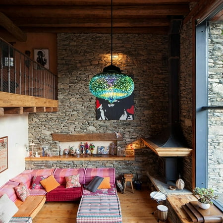 

Fireworks Light Pendant Lamp 3D Colorful Glass Ceiling Lights E27 Chandelier