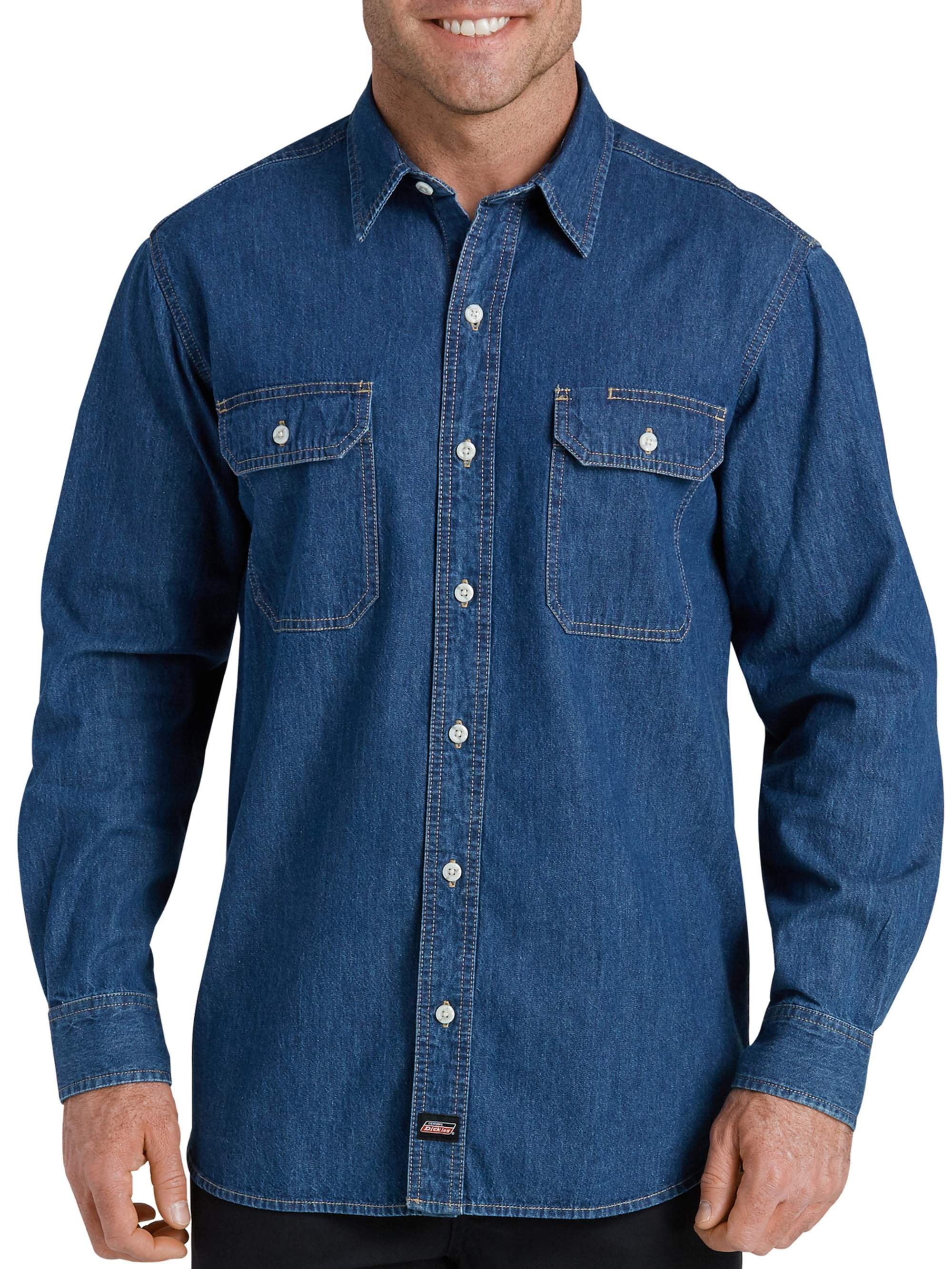 Mens denim shirt denim shirt long sleeve casual shirt jeans shell 100% cotton 