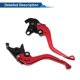 thumbnail image 5 of Palancas de freno y embrague cortas únicas para Honda VFR750 1991-1997, palanca de freno ajustable en 6 posiciones, aleación de aluminio roja, 1 par, 5 of 7