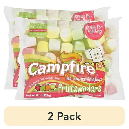 (2 pack) Campfire FruitSwirlers Bite Size Marshmallows, 8 oz