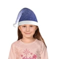 thumbnail image 5 of Yiaed Glittering Blue Purple Print Hat,Santa Claus Hat For Xmas Party, Christmas Hat For Boys Girls Child Infant Holiday Hat, 5 of 6
