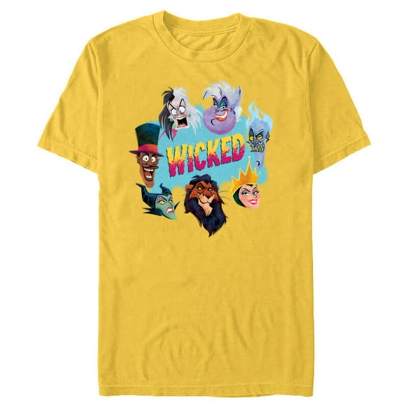 Disney Villains Wicked Ensemble of Evil - Short Sleeve Blended T-Shirt for Adults - Customized-Yellow