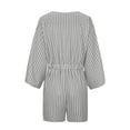 thumbnail image 6 of aidice Summer Jumpsuit for Women Casual Deep V Neck Knot Tunic 3/4 Sleeve Flowy Beach Vacation Rompers, 6 of 7