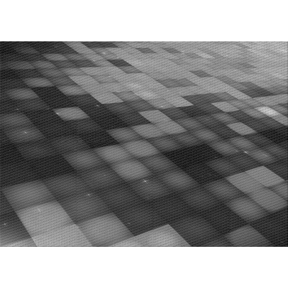 Ahgly Company Indoor Rectangle Patterned Battleship Gray Area Rugs, 2' x 5'