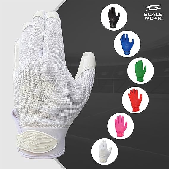 SFIA Football Receiver Gloves One Color - PRO Skull Stealth Grip Silicone Palms Adult Men Youth Sticky Boost Sports Game Battle