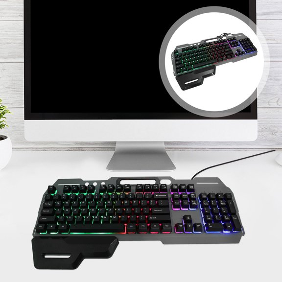 ETEREAUTY Black Mechanical Gaming Keyboard Ergonomic Design for Comfortable Typing and Enhanced User , 1 Piece