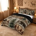 thumbnail image 2 of meiyoeat Rustic Farmhouse Cabin Duvet Cover King For Boys,Jungle Wildlife Deer Bear King Bedding For Kids,Black Reversible,3pcs(No Comforter), 2 of 6