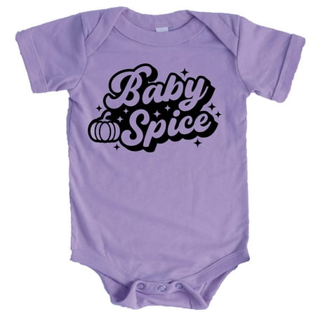 

Baby Pumpkin Spice Bodysuits for Infant Baby Girls for Halloween and Thanksgiving Outfits Black on Purple Bodysuit Newborn