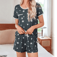 thumbnail image 6 of SOMER 2 Piece Lounge Set for Women Pajama Set Short Sleeve Tops and Shorts Soft Sleepwear, Chest Pocket, 6 of 6