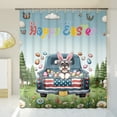 thumbnail image 3 of Happy Easter Schnauzer American Flag Truck Bunny Ears Shower Curtain Miniature Schnauzer Dog Lover Waterproof Bathroom Bathtub Curtain - 03001, 3 of 5