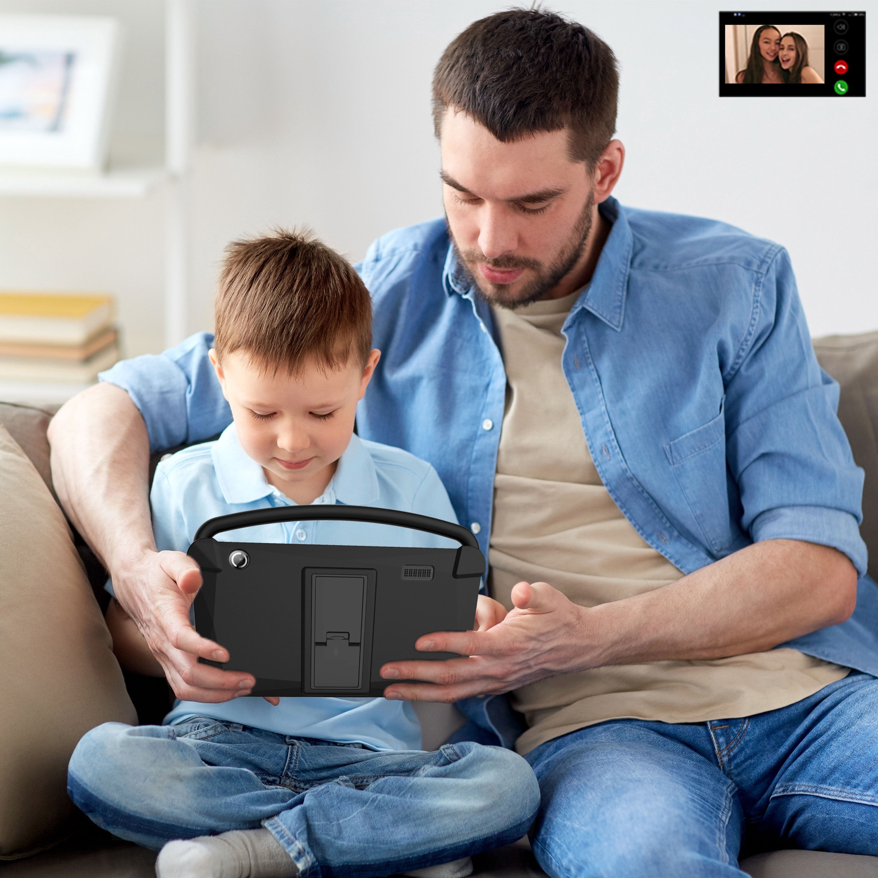 Kids Tablet, 7 Inch Tablet for Kids, Android 12 Tablet 4(2+2)GB RAM+16GB Storage, Toddler Tablets with KIDOZ Parental Control App, WiFi, Bluetooth, Best Gift for Kids Learning and Playing