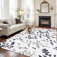 thumbnail image 2 of Area Rug for Living Room, Grey Black Botanical Non-Slip Indoor Large Carpet for Bedroom/Dining Room, Watercolor Spring Floral Summer Leaf Washable Low-Profile Rectangle Floor Runner Rugs - 5 x 8 Ft, 2 of 8