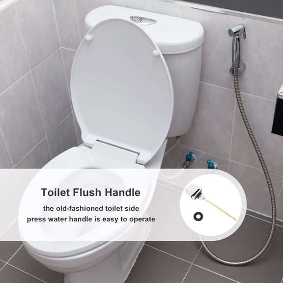 ETHZZLE Easy Operate Side Mount Toilet Handle Wide Compatibility Durable Zinc Alloy Brass