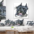 thumbnail image 4 of Designart Black Dog Illustration - Animal Throw Pillow - 18x18, 4 of 5
