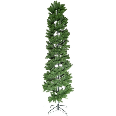 Fraser Hill Farm 7-Ft Spiral Porch Tree in Metal Base, No lights