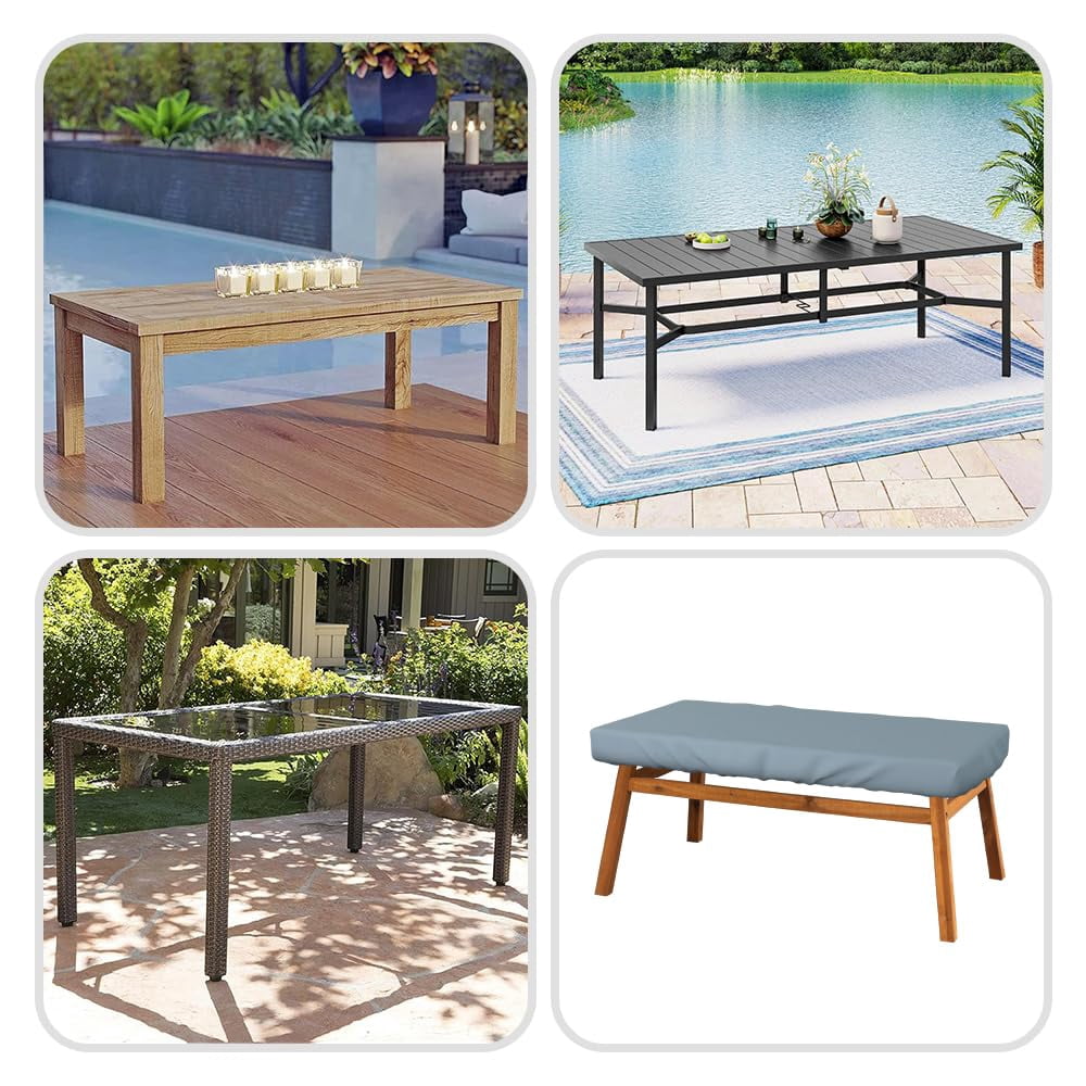 Covers & All Rectangle Table Top Cover, 18 Oz Heavy Duty Waterproof UV & Weather Resistant Patio Table Cover, Outdoor Table Cover for Patio Outdoor Furniture (5" H x 90" W x 40" D Inches, Grey)