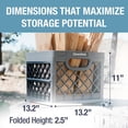 thumbnail image 4 of CleverMade Collapsible Milk Crate 25L Stackable, Stone 3 Pack, 4 of 10