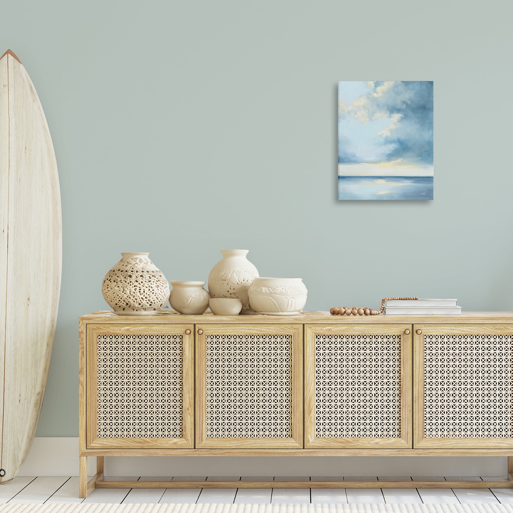 Stupell Industries Shimmering Sea Bright Nautical & Beach Painting Wrapped Canvas Art Print Wall Art, 16 x 20