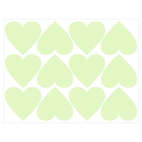 Uxcell 48 Pcs Glow in the Dark Heart Decals Decor, Green Luminous Adhesive Wall Stickers, 3D Glowing Stickers for Ceiling Bedroom Bedding Room Decoration